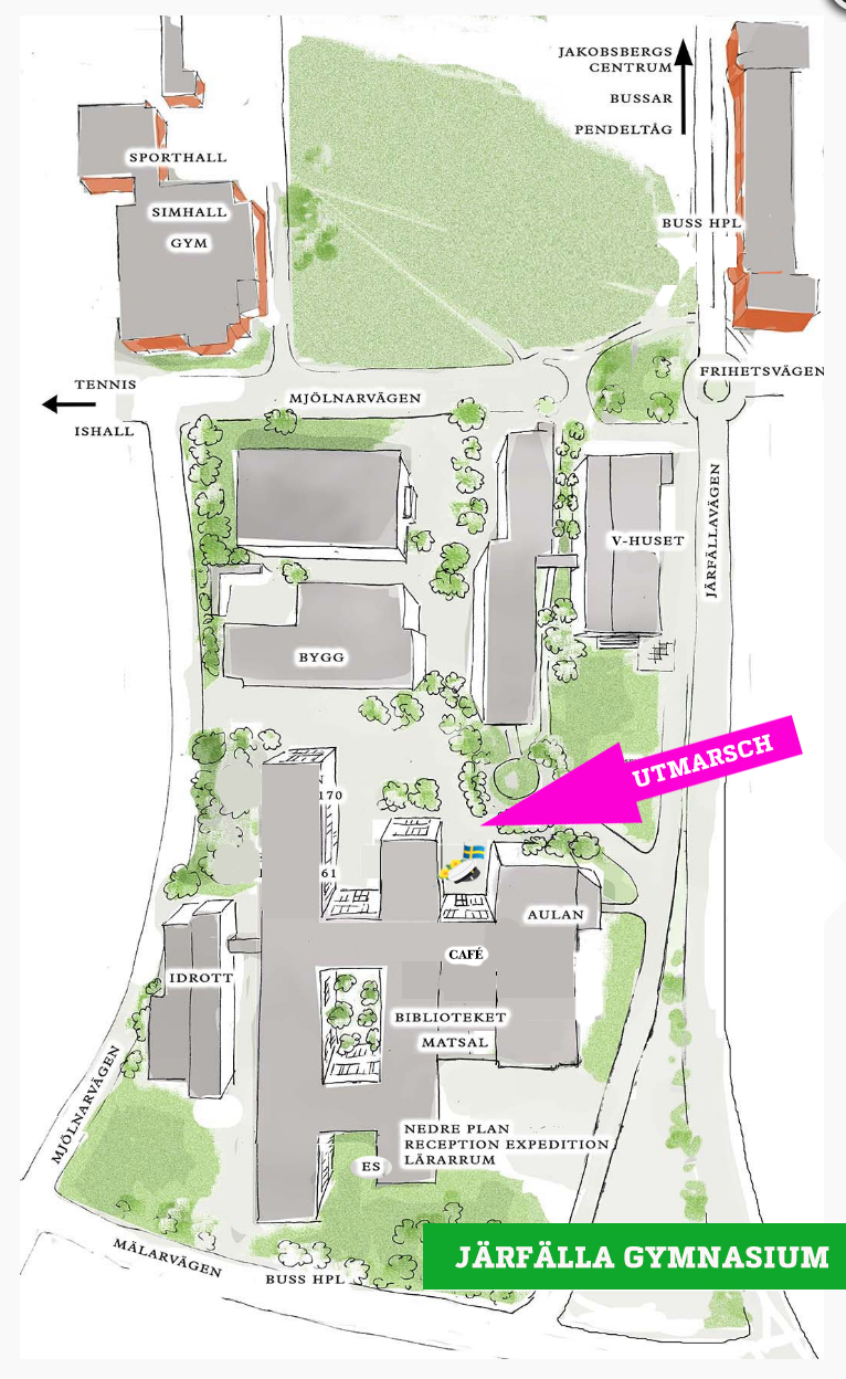 Karta över Järfälla gymnasium
